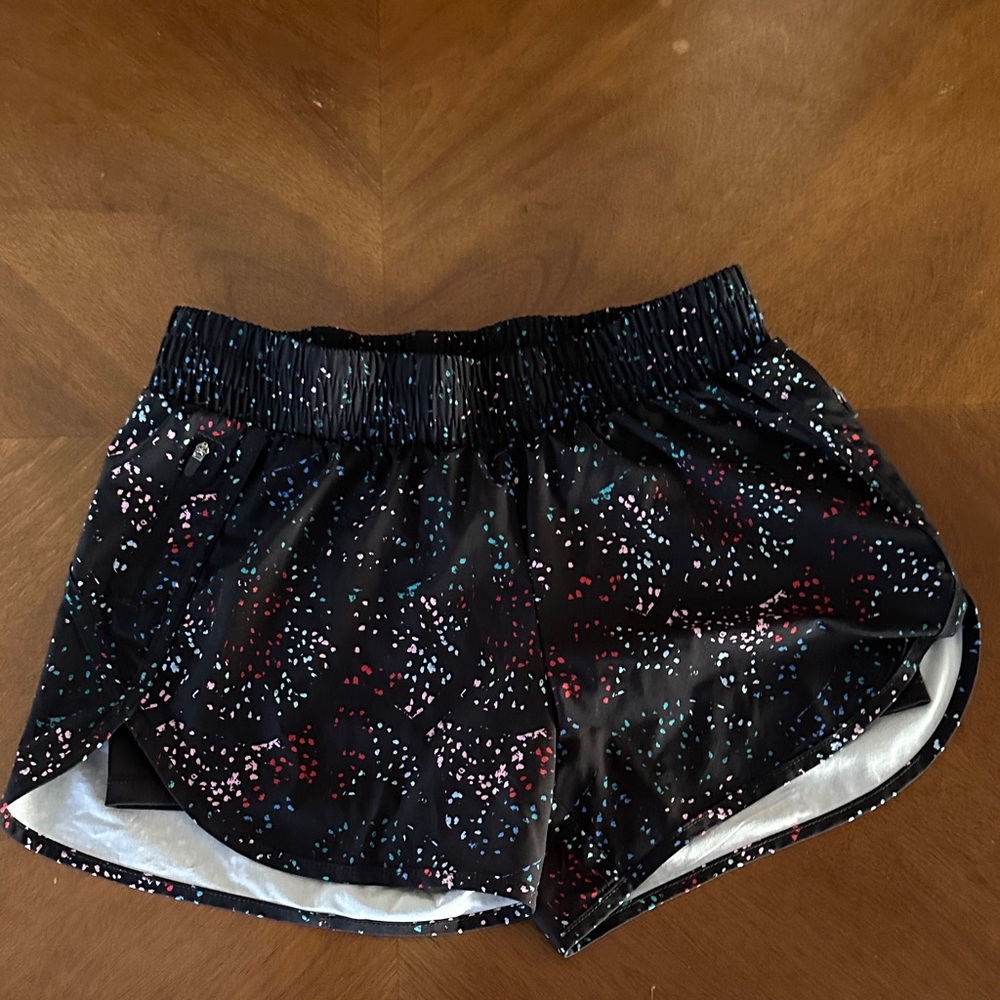 Avia Women's Black and Multicolor Athletic Shorts